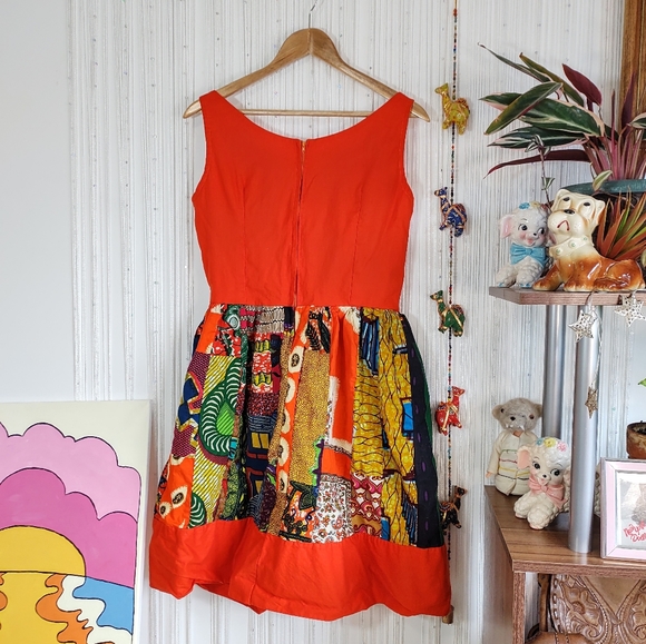 Vintage Handmade Patchwork + Button Dress - Picture 9 of 12